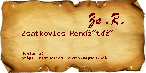 Zsatkovics Renátó névjegykártya